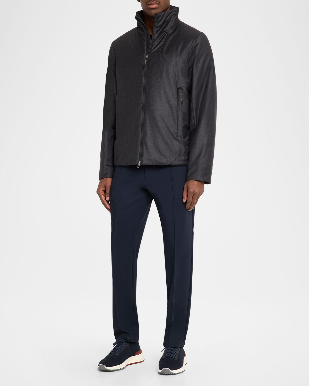 Sease Men 's Padded Virgin Wool and Silk-Blend Flannel Jacket