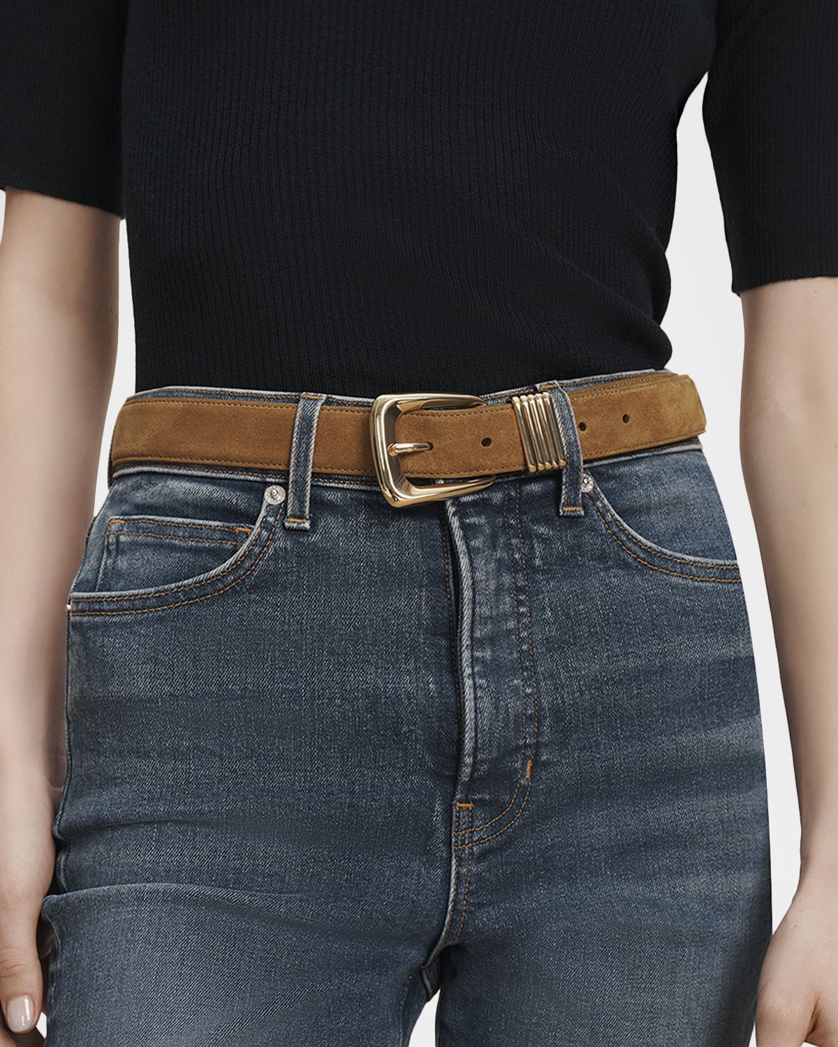 Veronica Beard Arch Suede Belt