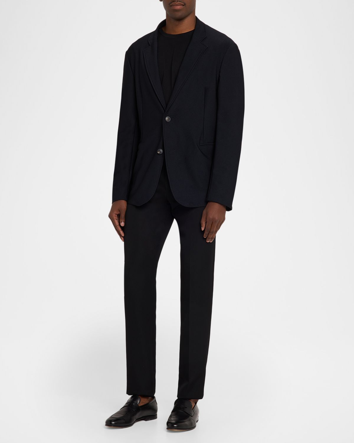 Emporio Armani Men 's Unlined Rice-Stitch Stretch Knit Blazer