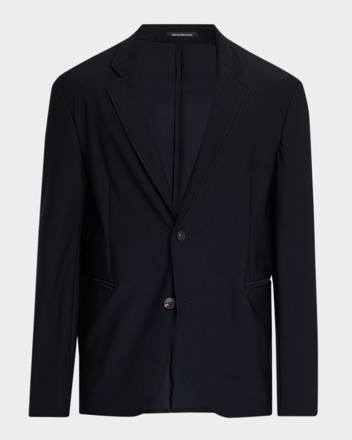 Emporio Armani Men 's Unlined Rice-Stitch Stretch Knit Blazer