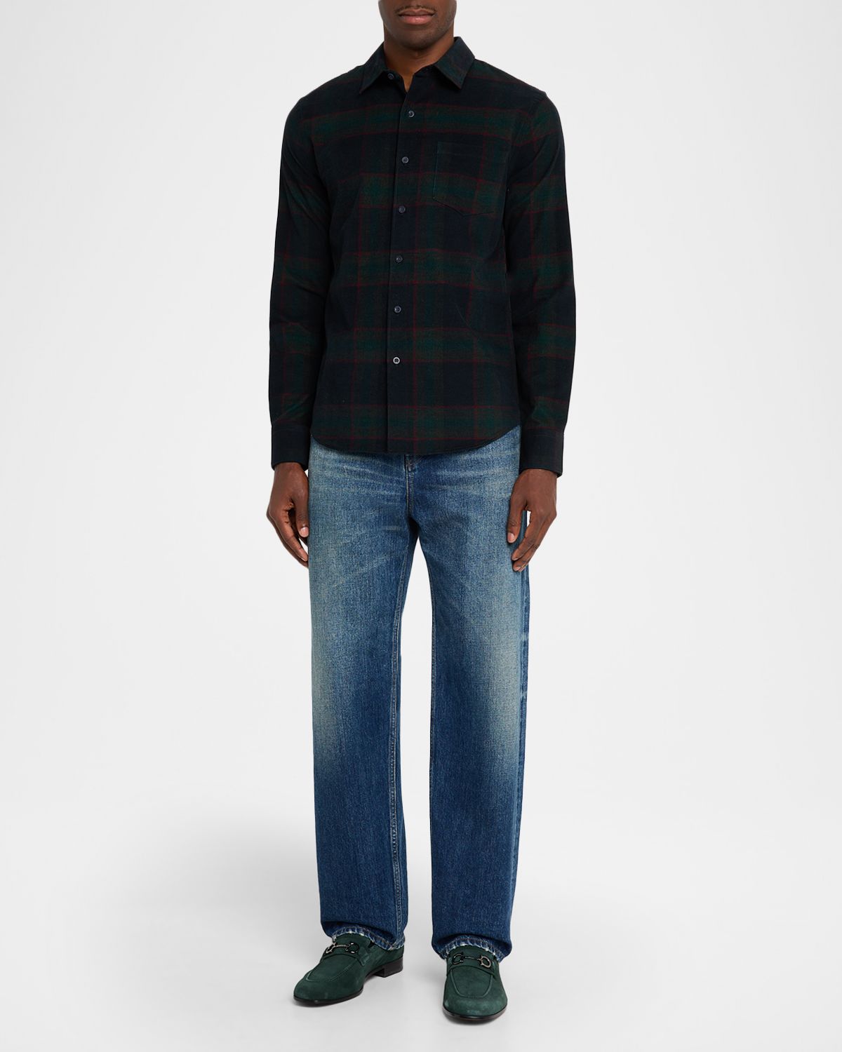 Vince Men 's Holme Plaid Cotton Button-Down Shirt