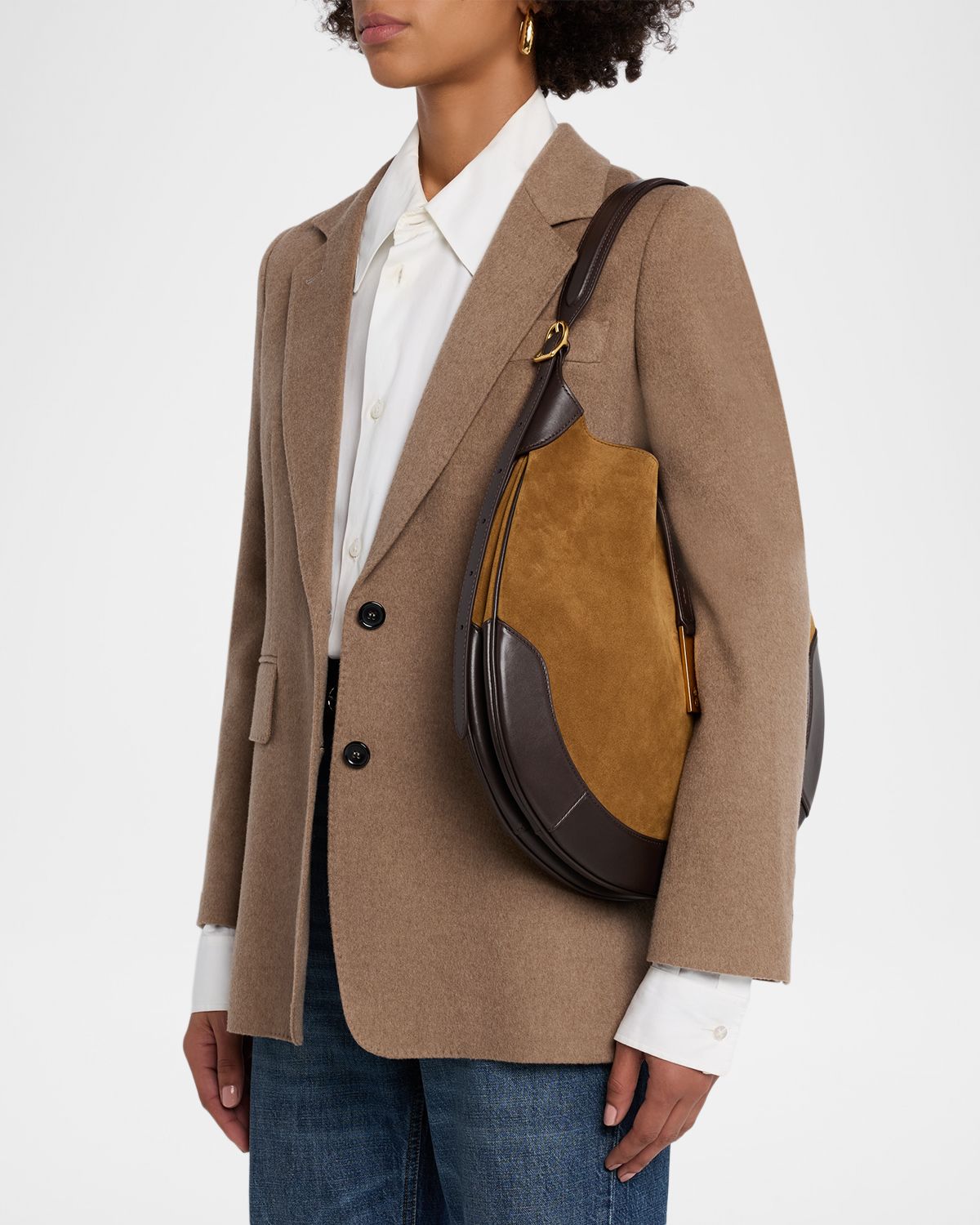 Polo Ralph Lauren Polo ID Suede Large Shoulder Bag