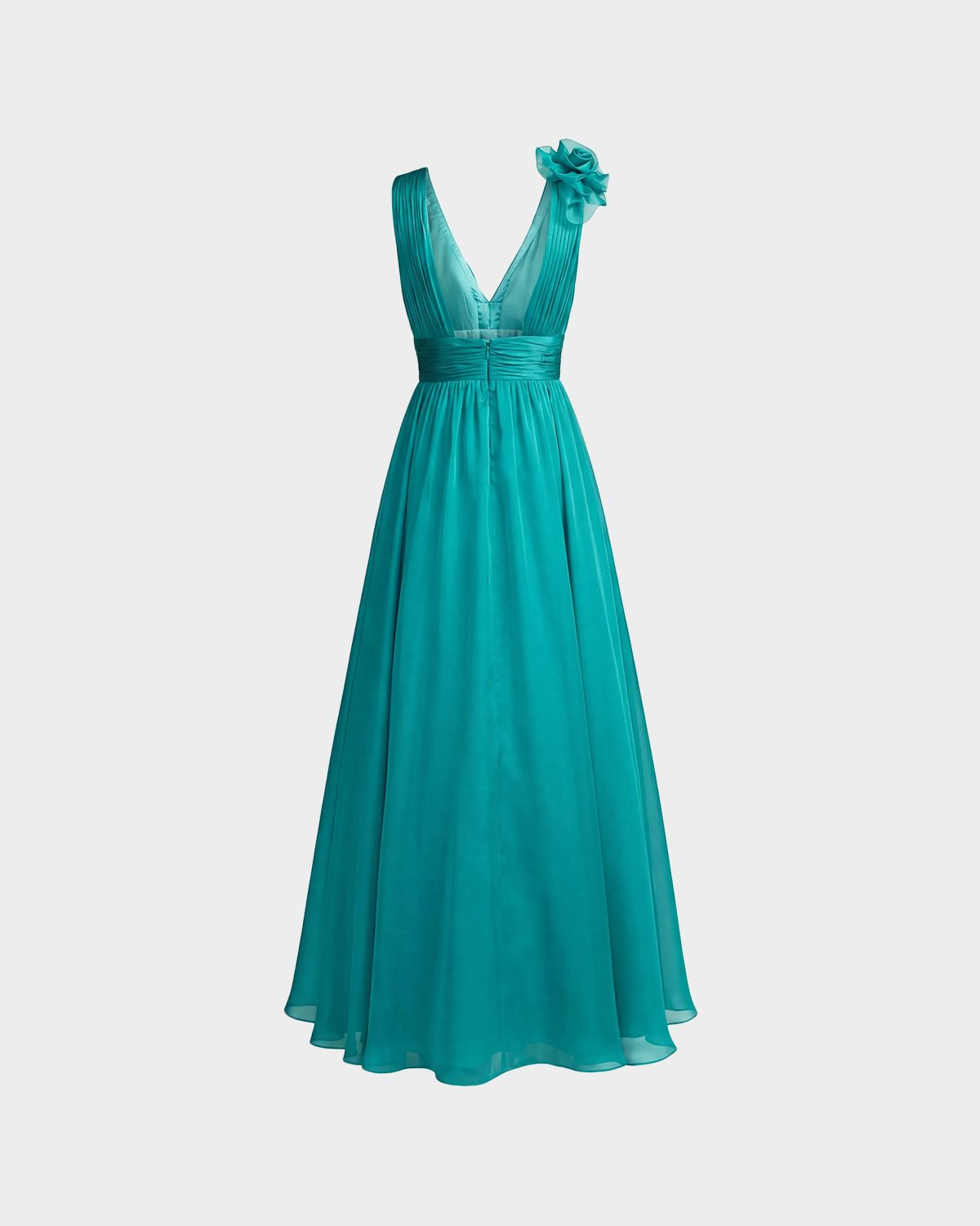 Mac Duggal Sleeveless Deep V-Neck Ruffle Gown | Thumbnail 6