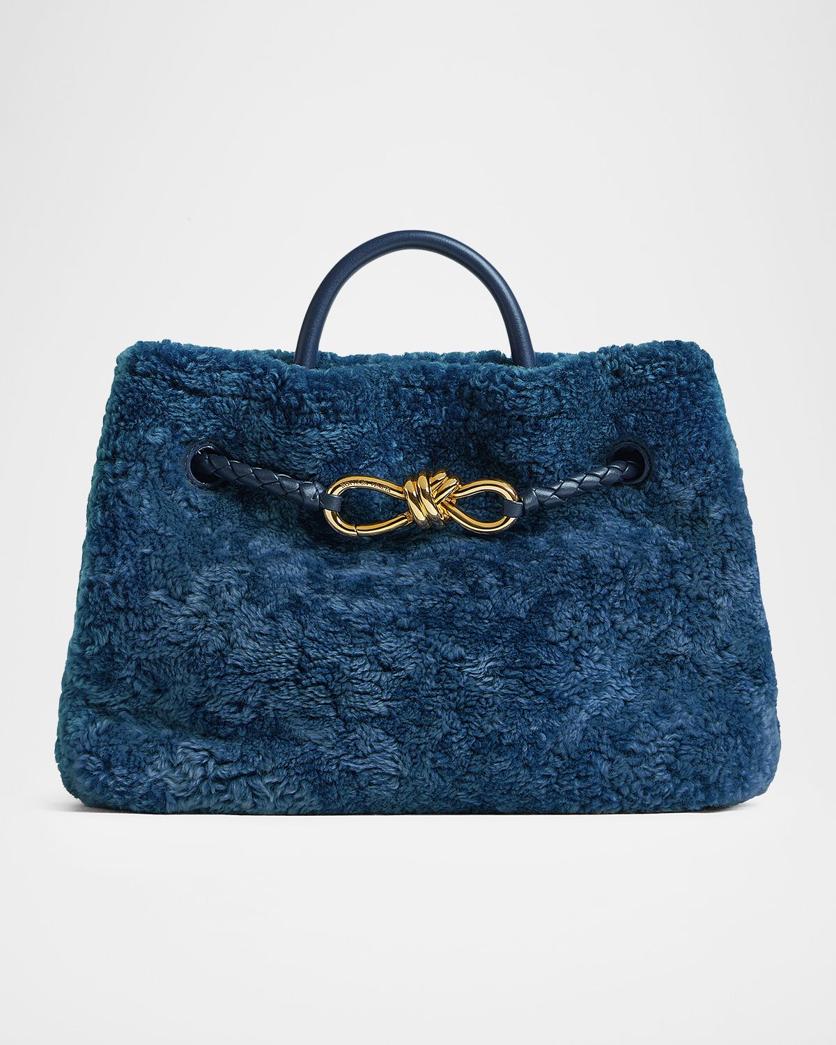 Bottega Veneta Andiamo Small Shearling Top-Handle Bag