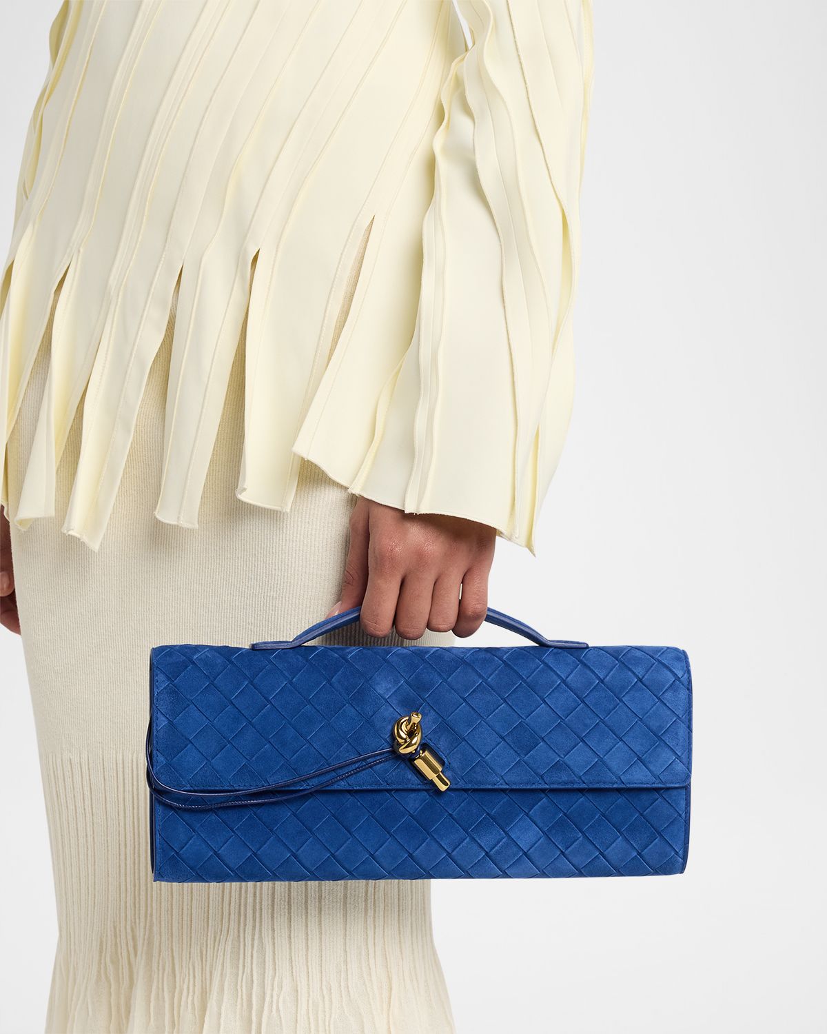Bottega Veneta Andiamo Leather Clutch Bag