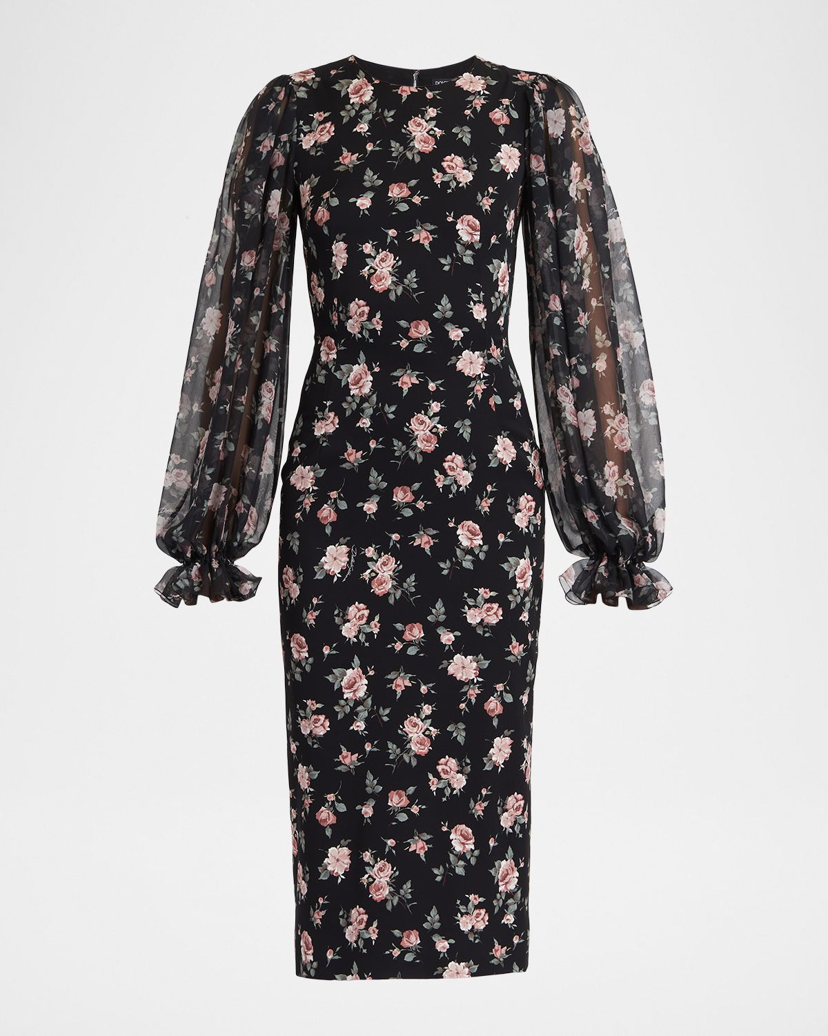 Dolce & Gabbana Vintage Roses-Print Charmeuse Midi Dress