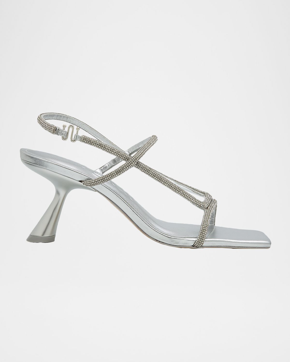 Cult Gaia Reina Rhinestone Metallic Leather Sandals