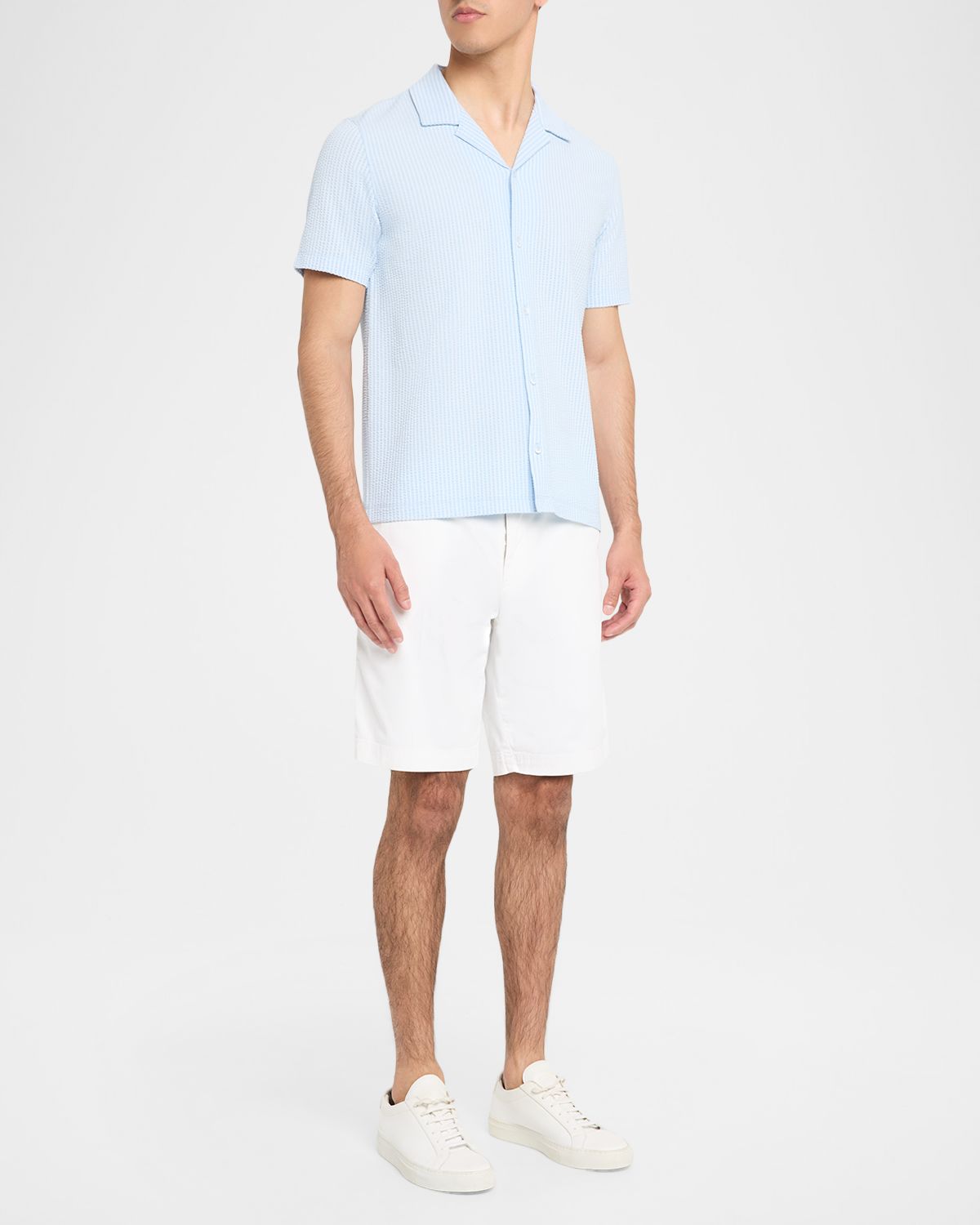 Vince Men 's Seersucker Stripe Short-Sleeve Shirt