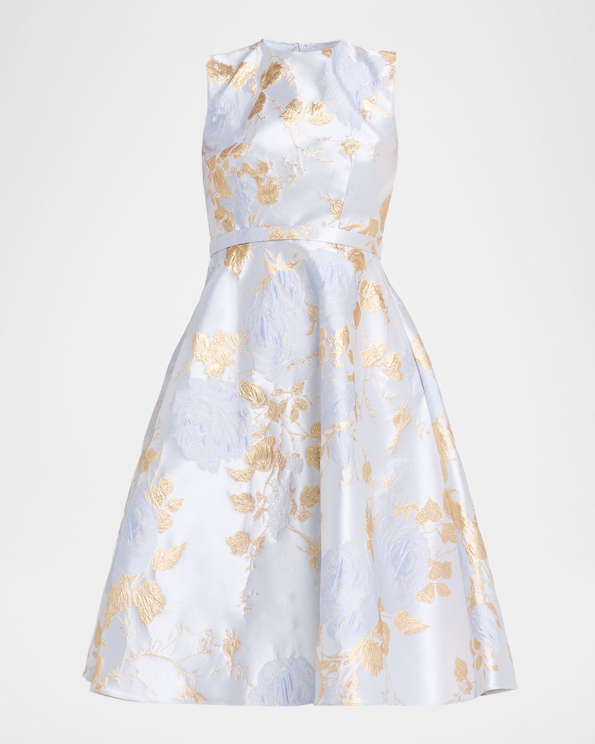 Pamella Roland Metallic Jacquard Dress