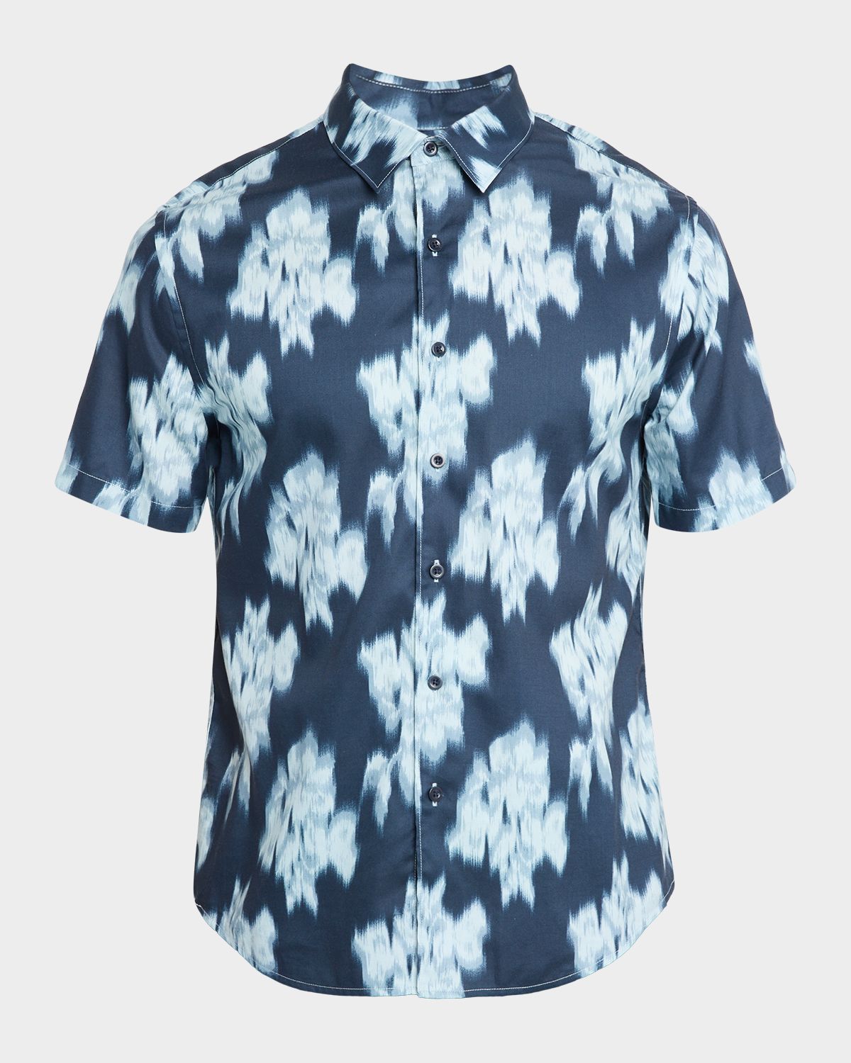 Vince Men 's Blurred Roses Short-Sleeve Shirt