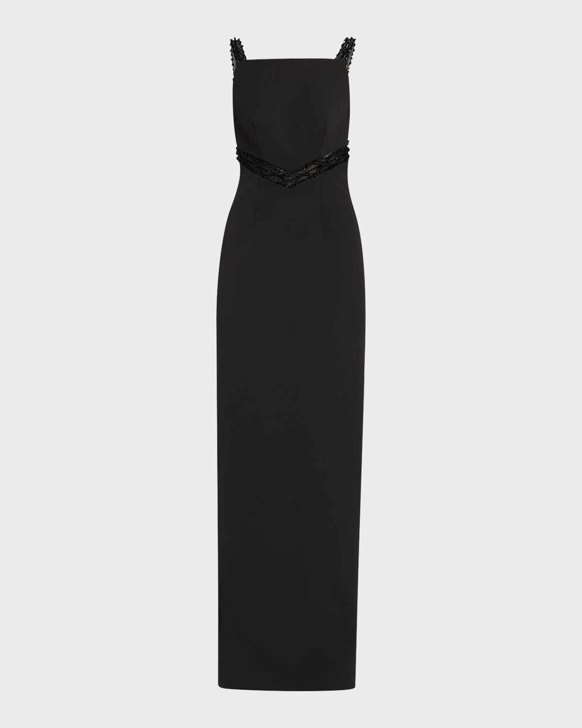 Pamella Roland Embroidered Inset Sleeveless Crepe Gown | Thumbnail 6 Pamella Roland Embroidered Inset Sleeveless Crepe Gown | Thumbnail 6