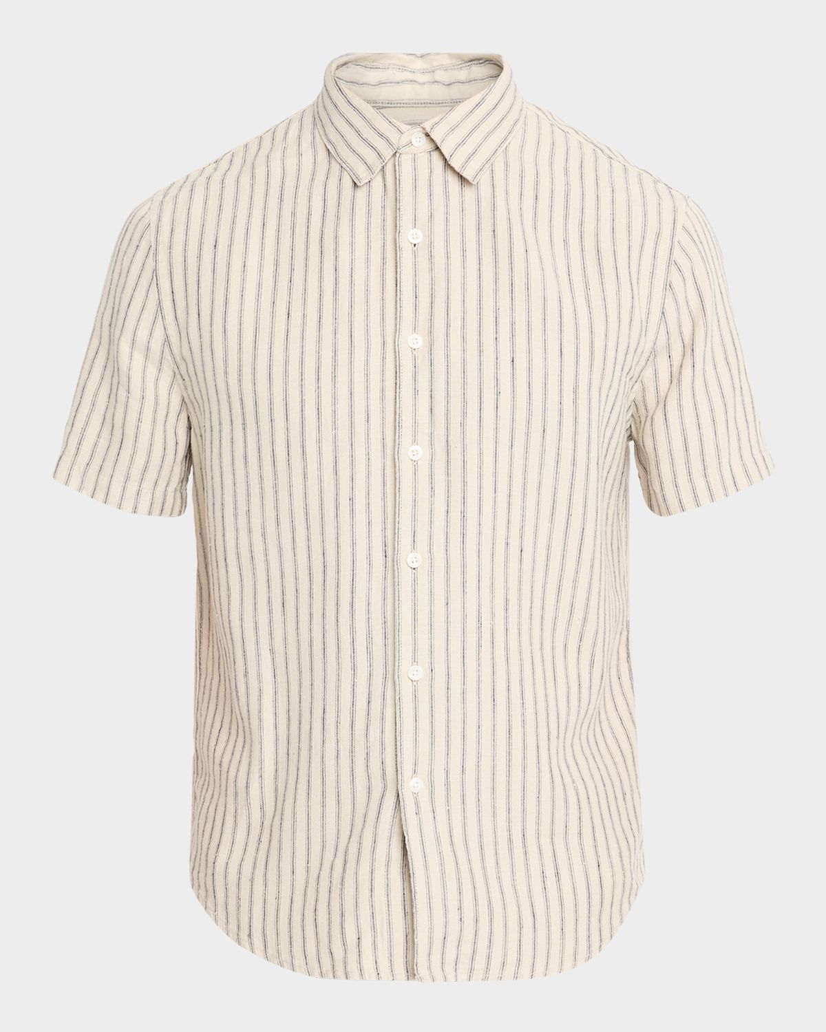 Vince Men 's Ballstone Stripe Hemp Short-Sleeve Shirt