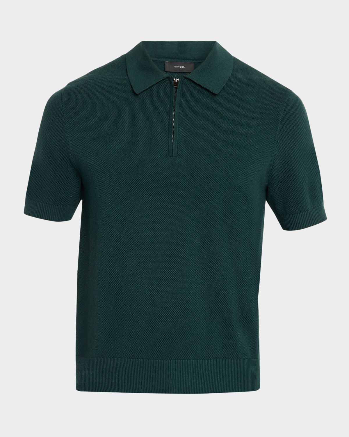 Vince Men 's Cotton and Cashmere Pique Half-Zip Polo Shirt
