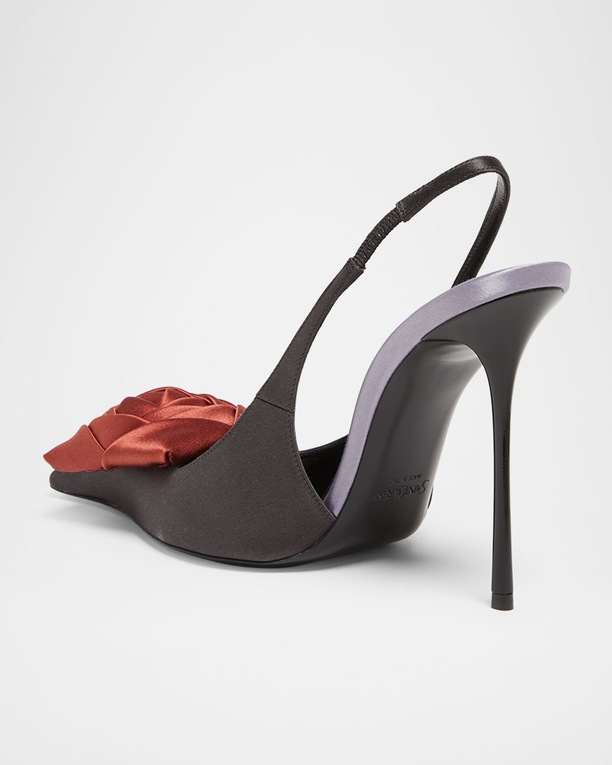 Saint Laurent 110mm Amalia Satin Slingback Pumps