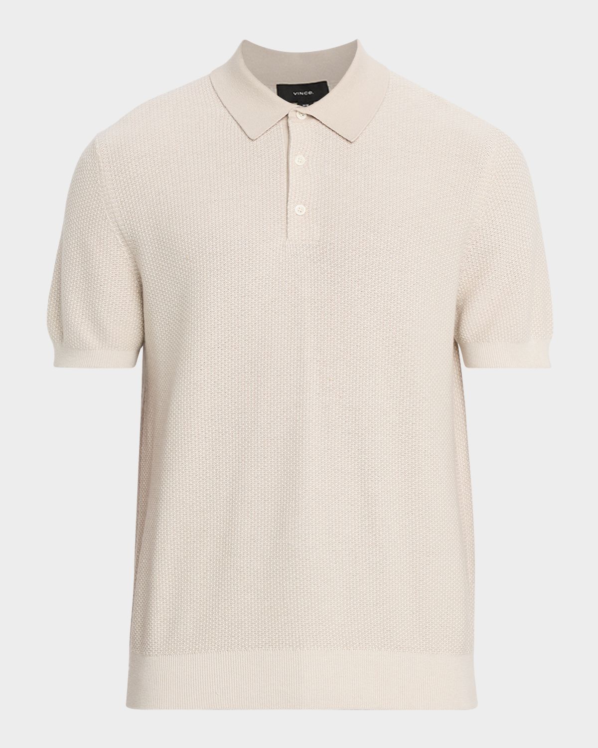 Vince Men 's Geometric-Jacquard Wool-Blend Polo Sweater