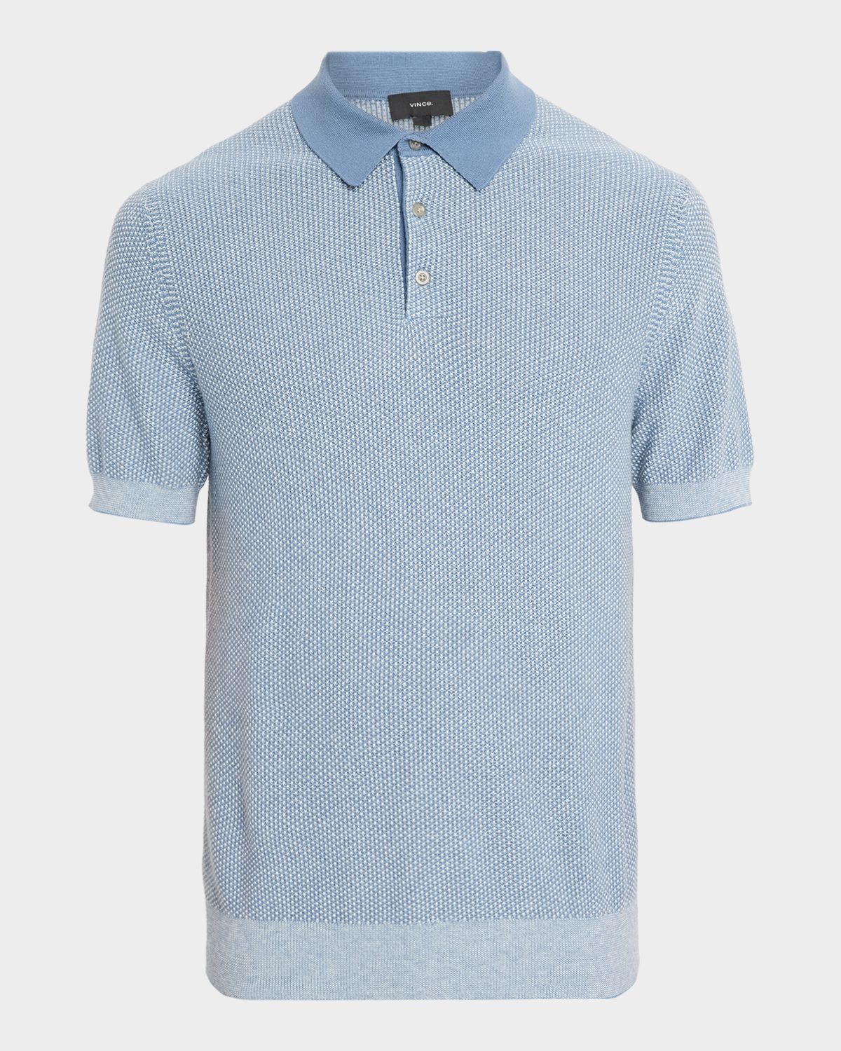 Vince Men 's Geometric-Jacquard Wool-Blend Polo Sweater