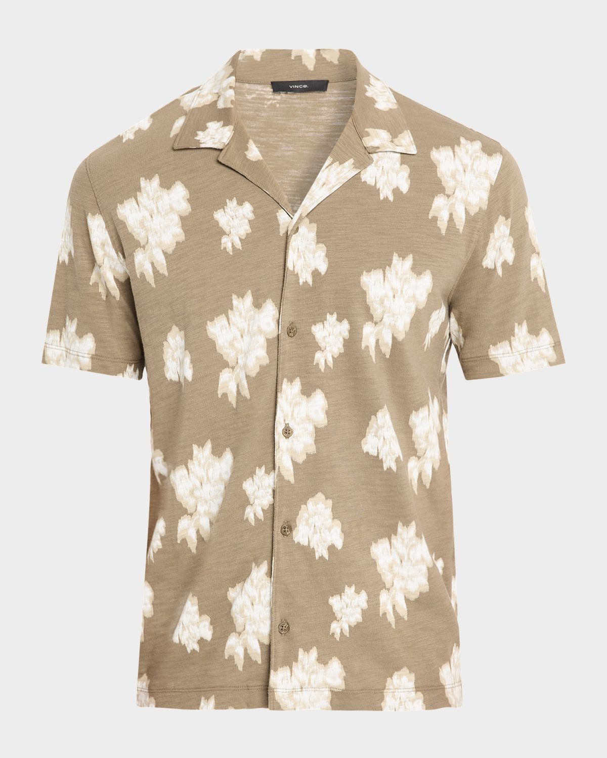 Vince Men 's Floral Slub Cotton Short-Sleeve Shirt