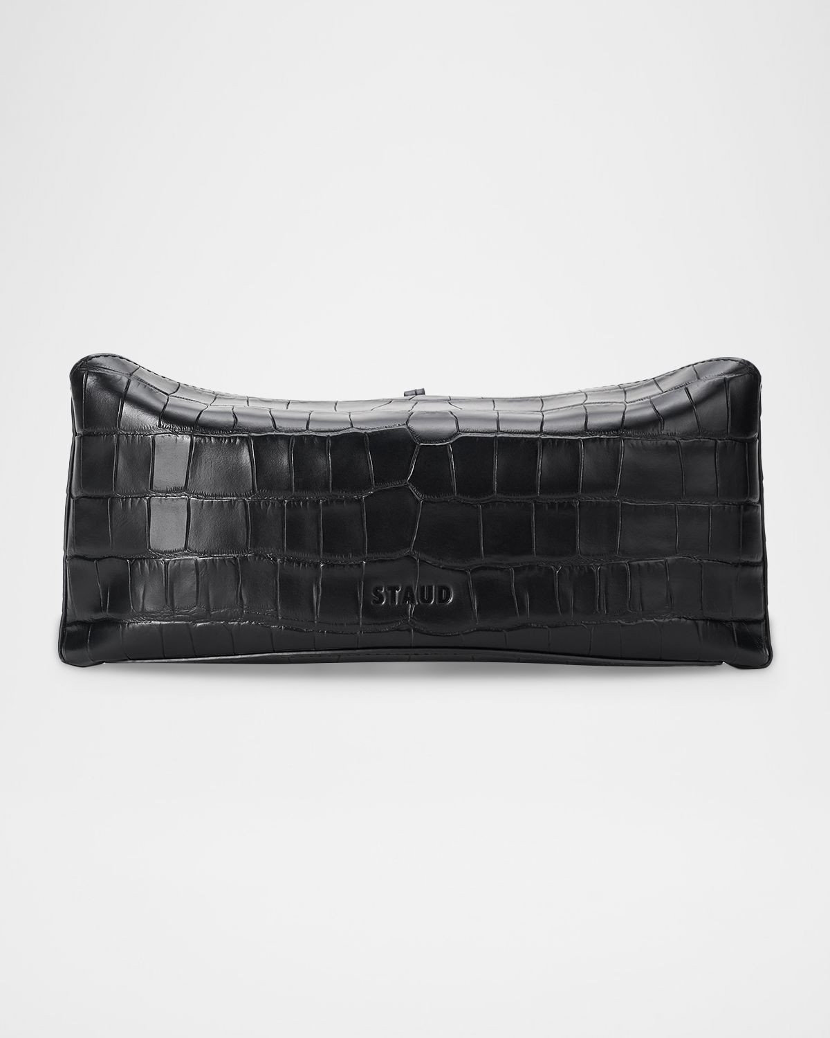 STAUD Eve Croc-Embossed Leather Clutch Bag | Thumbnail 4