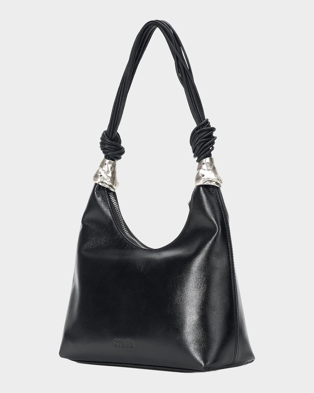 STAUD Cuff Embellished Leather Shoulder Bag