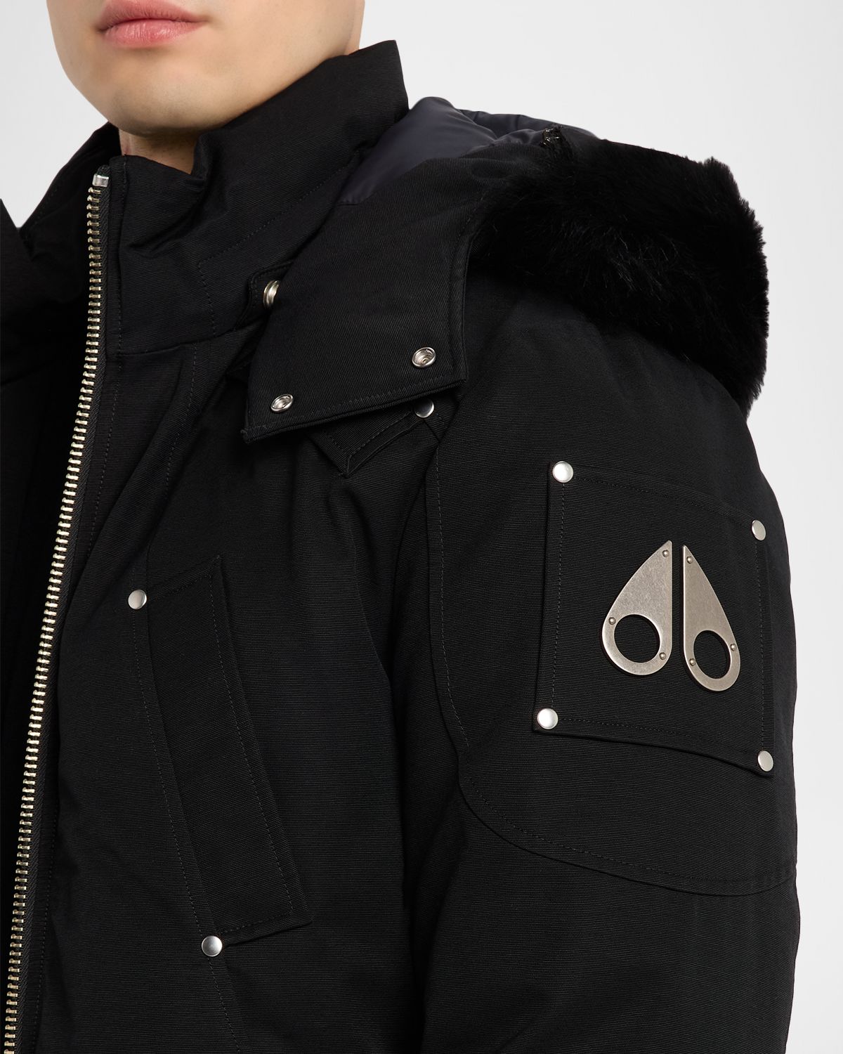 Moose Knuckles Men 's Original Ballist Shearling Trim Bomber Jacket | Thumbnail 5 Moose Knuckles Men 's Original Ballist Shearling Trim Bomber Jacket | Thumbnail 5