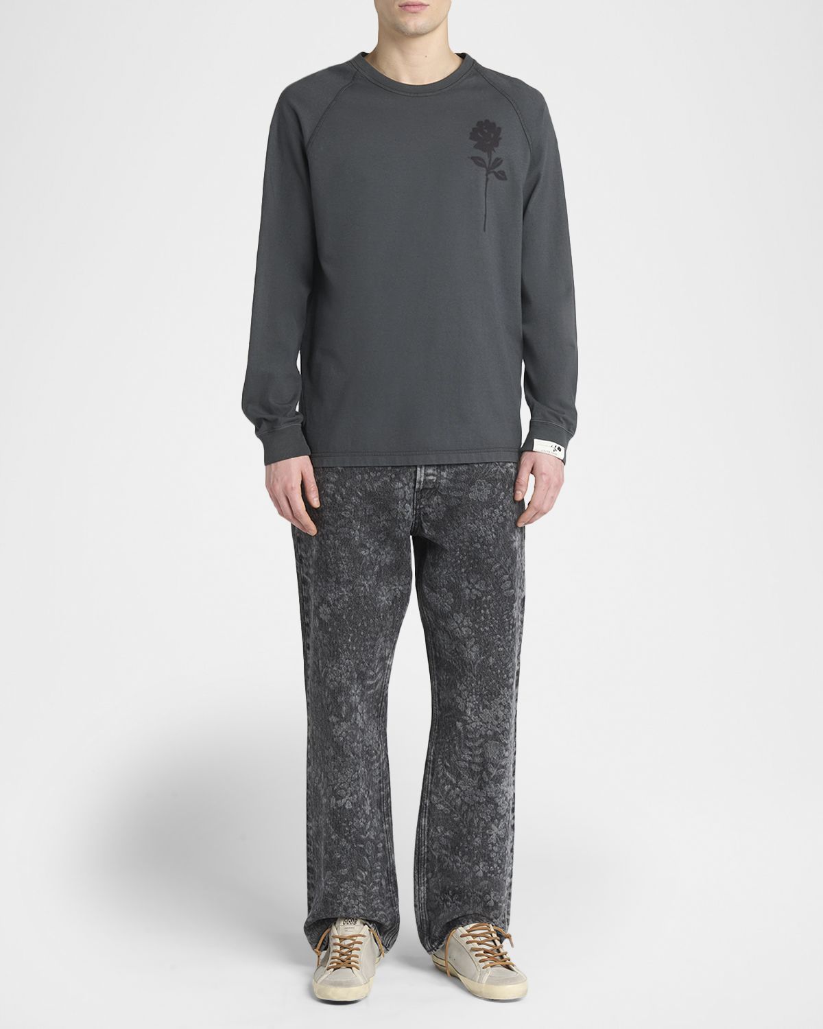 Golden Goose Men 's Journey Rose Cotton ong-Sleeve T-Shirt | Thumbnail 5 Golden Goose Men 's Journey Rose Cotton ong-Sleeve T-Shirt | Thumbnail 5