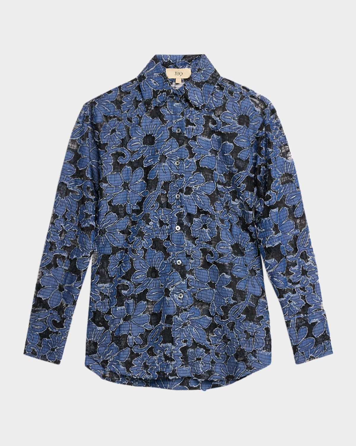 JBQ Beckett Embroidered Floral Lace Shirt