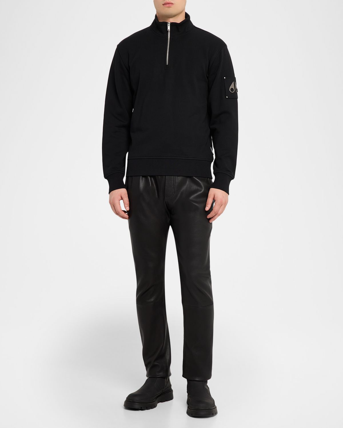 Moose Knuckles Men 's Hartsfield Quarter-Zip Sweatshirt