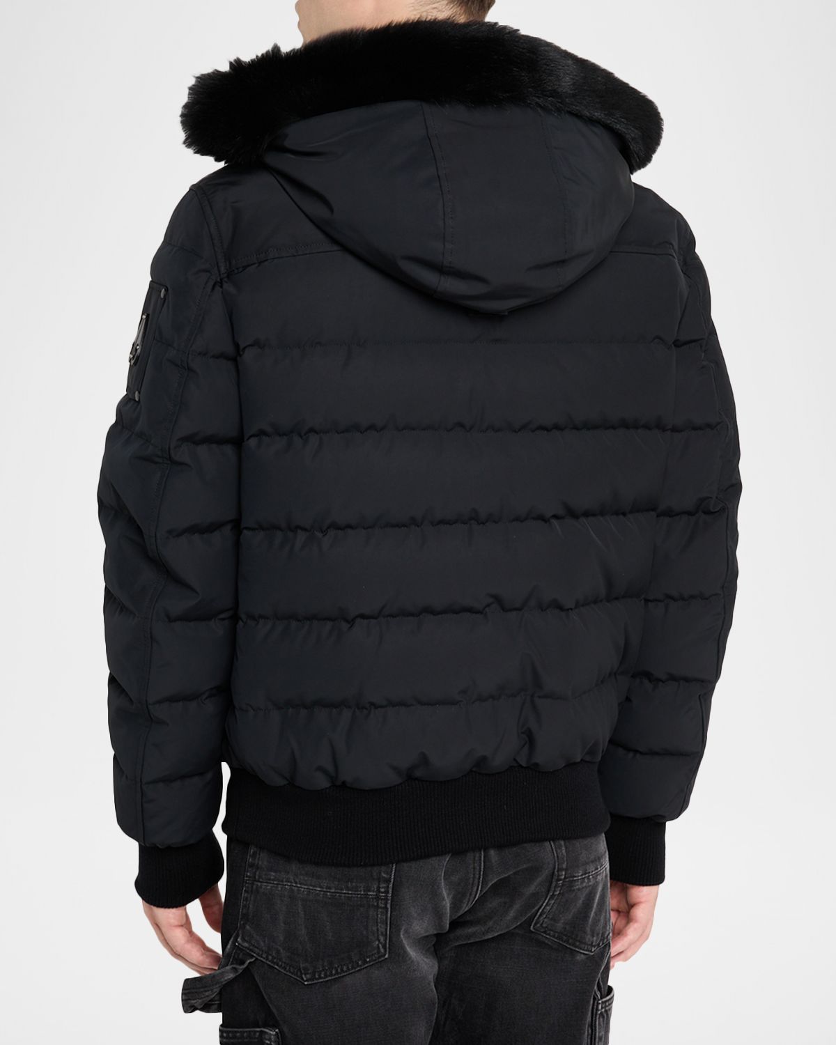 Moose Knuckles Men 's Onyx Scotchtown Shearling-Trim Bomber Jacket | Thumbnail 3 Moose Knuckles Men 's Onyx Scotchtown Shearling-Trim Bomber Jacket | Thumbnail 3