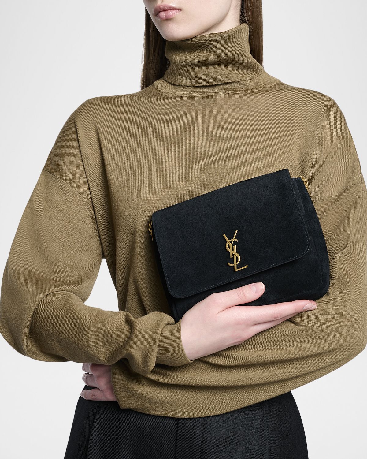 Saint Laurent Kate YSL Flap Shoulder Bag in Suede | Thumbnail 6 Saint Laurent Kate YSL Flap Shoulder Bag in Suede | Thumbnail 6