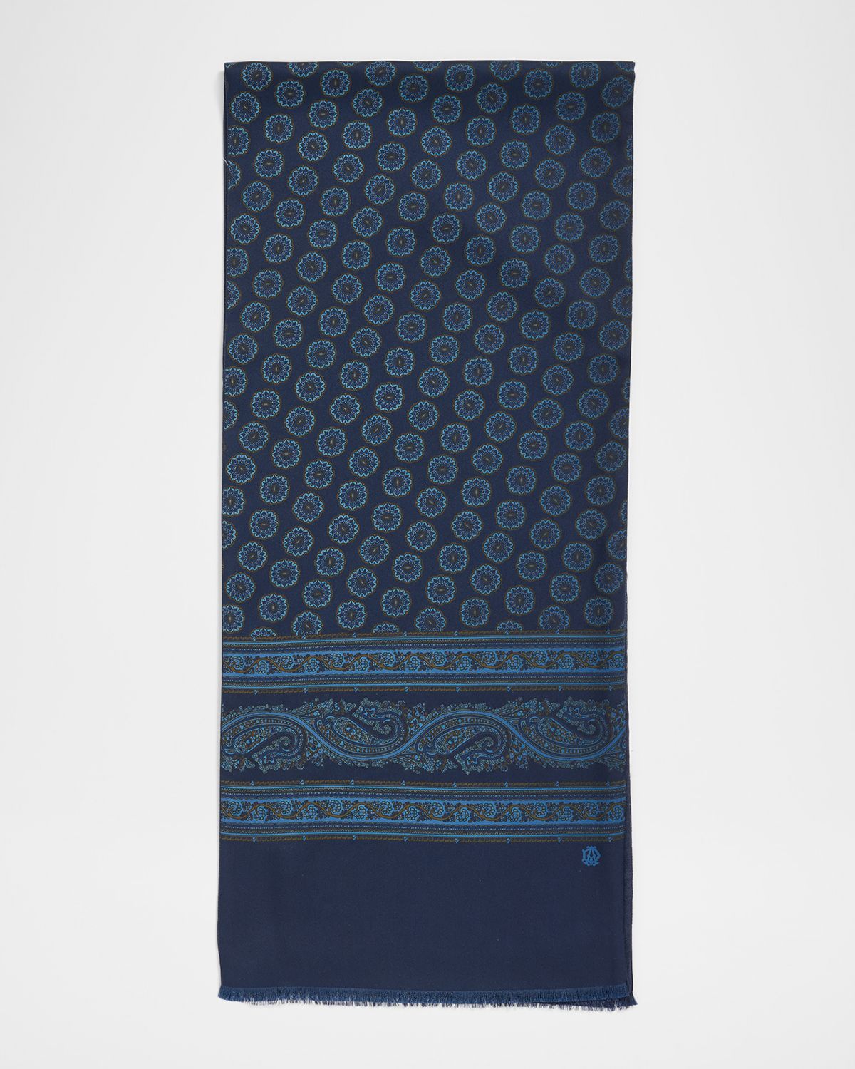 dunhill Men 's Mulberry Silk Medallion Scarf