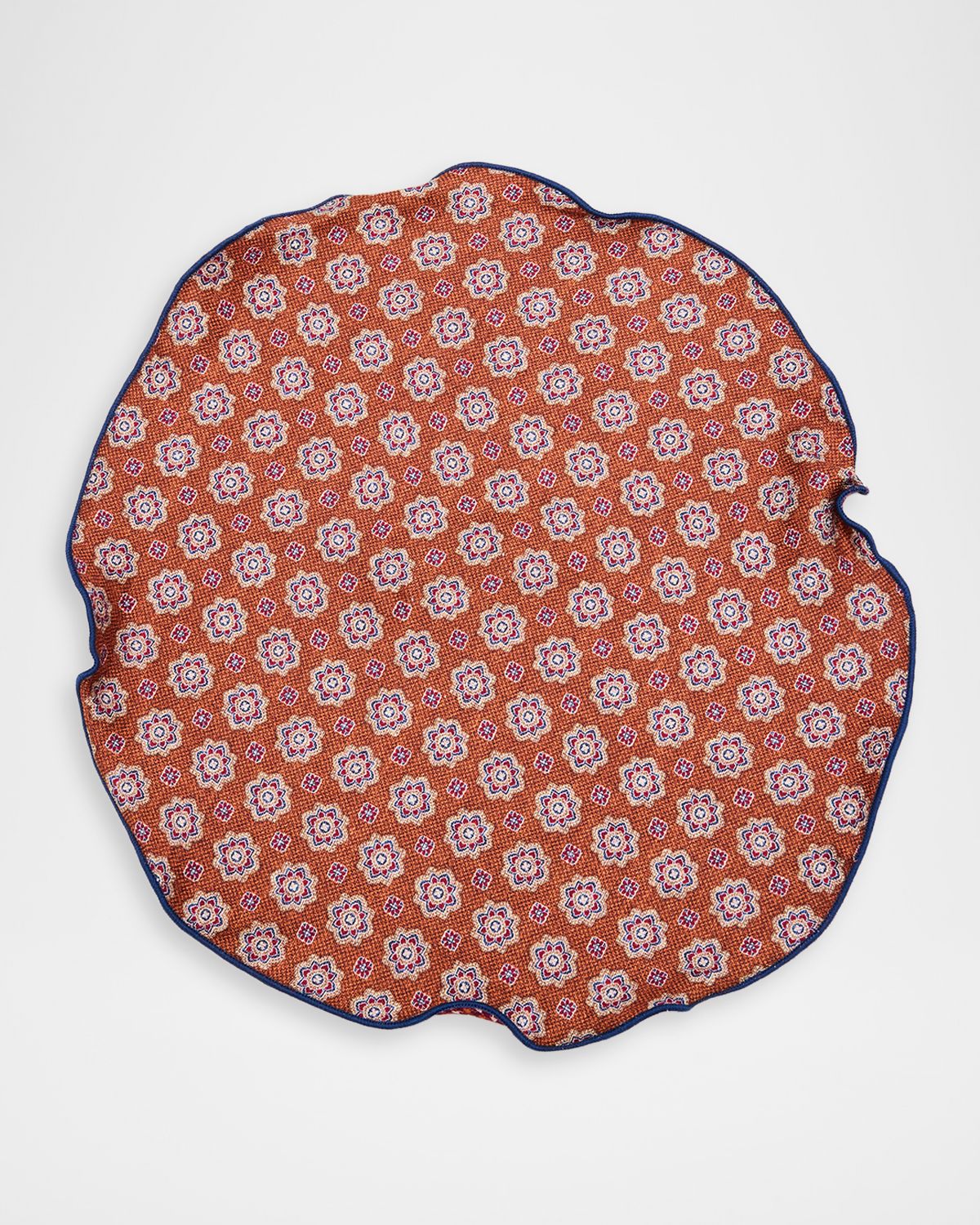 Edward Armah Men 's Reversible Houndstooth to Medallion Silk Pocket Circle | Thumbnail 5