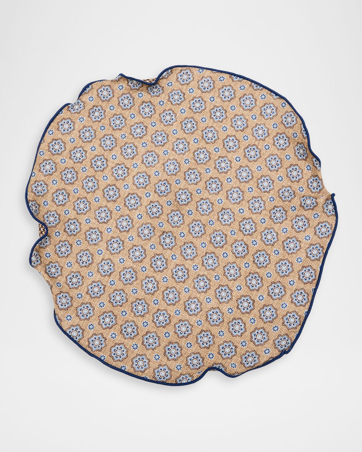 Edward Armah Men 's Reversible Houndstooth to Medallion Silk Pocket Circle | Thumbnail 5 Edward Armah Men 's Reversible Houndstooth to Medallion Silk Pocket Circle | Thumbnail 5