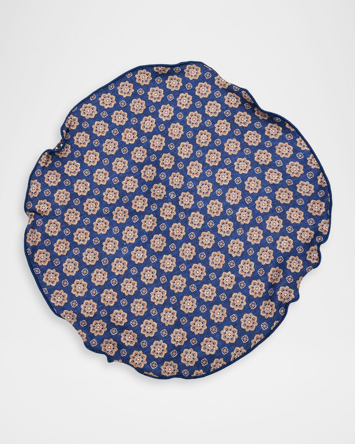 Edward Armah Men 's Reversible Houndstooth to Medallion Silk Pocket Circle | Thumbnail 5 Edward Armah Men 's Reversible Houndstooth to Medallion Silk Pocket Circle | Thumbnail 5