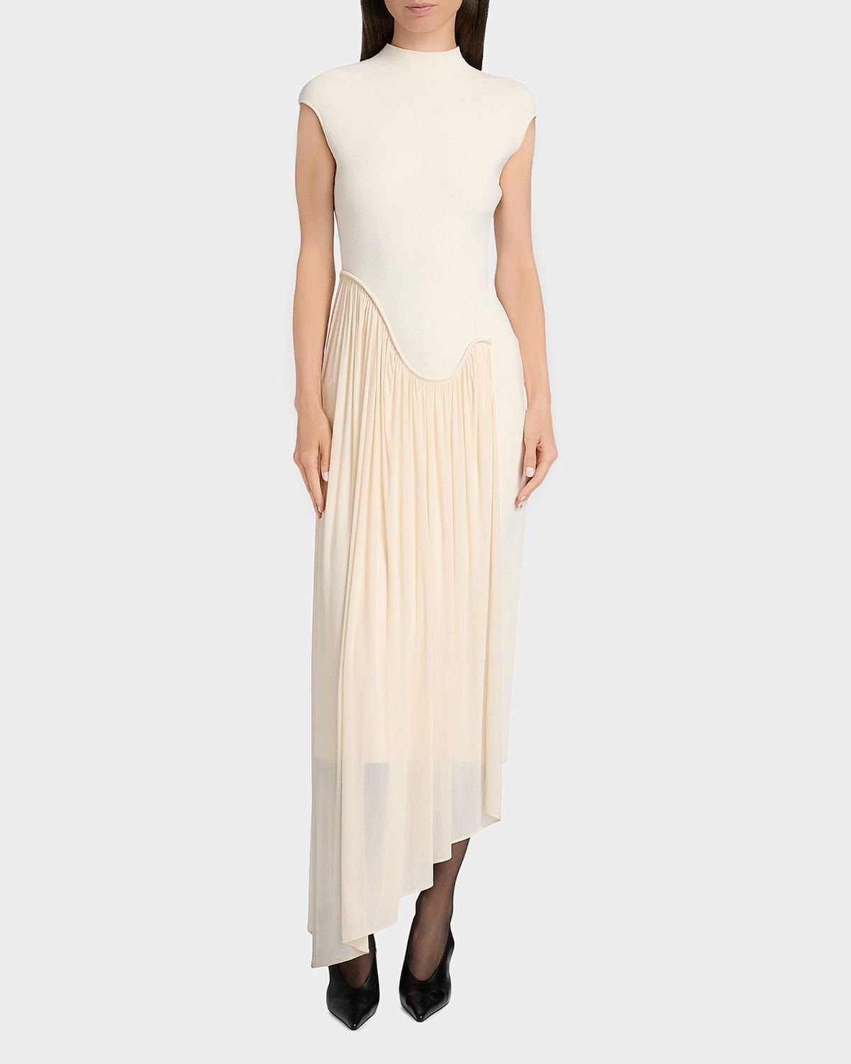 Et Ochs Francis Draped Compact Knit Midi Dress