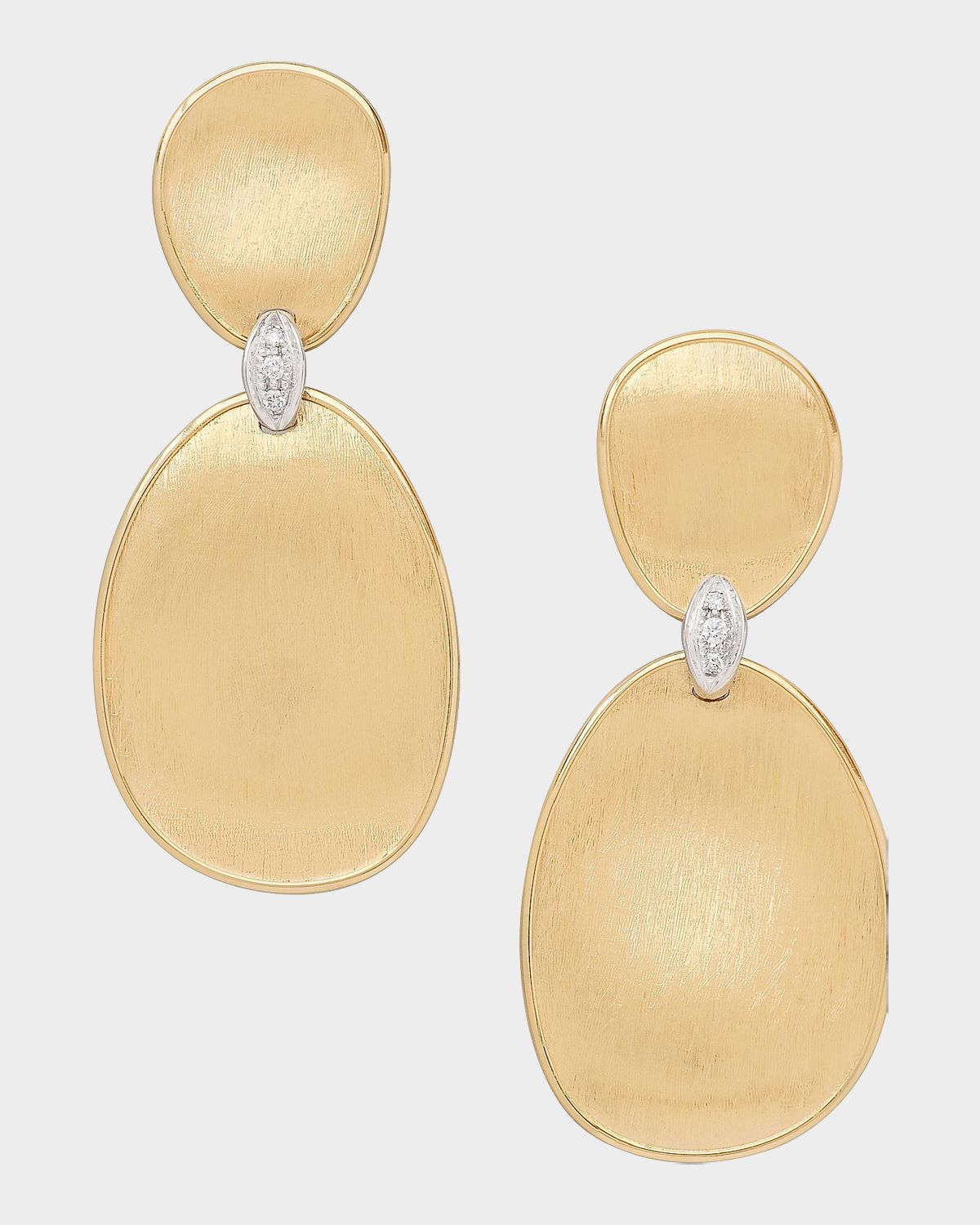 Marco Bicego Lunaria 18K Double Drop Earrings with Diamonds
