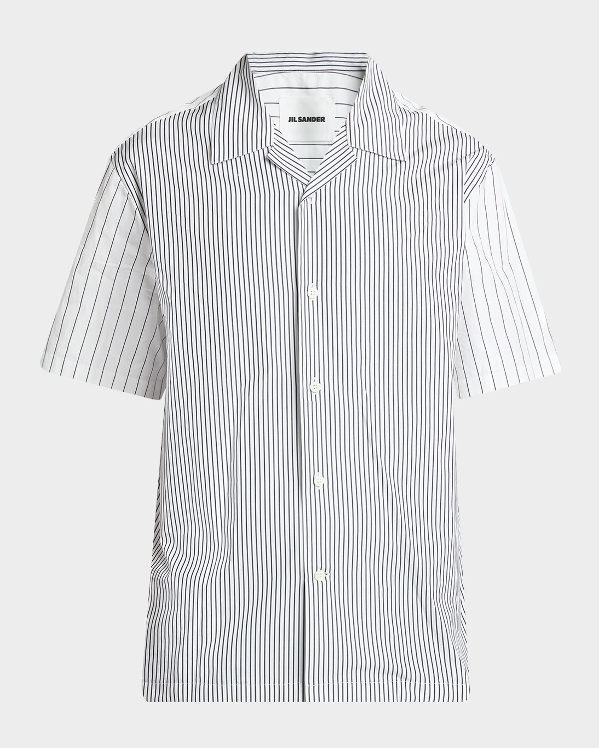 Jil Sander Men 's Cotton Mixed Stripe Short-Sleeve Shirt