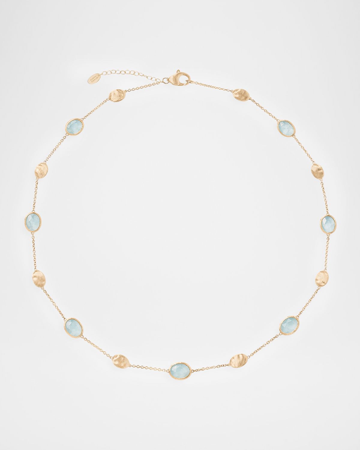 Marco Bicego Siviglia 18K Gold Aquamarine Station Necklace