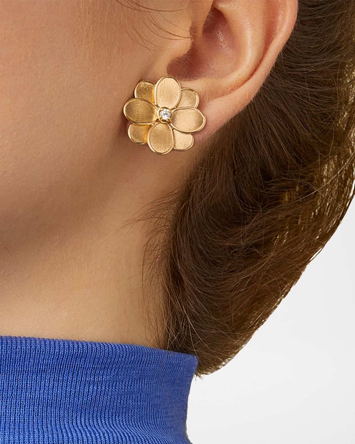 Marco Bicego 18K Yellow Gold Diamond Flower Earrings