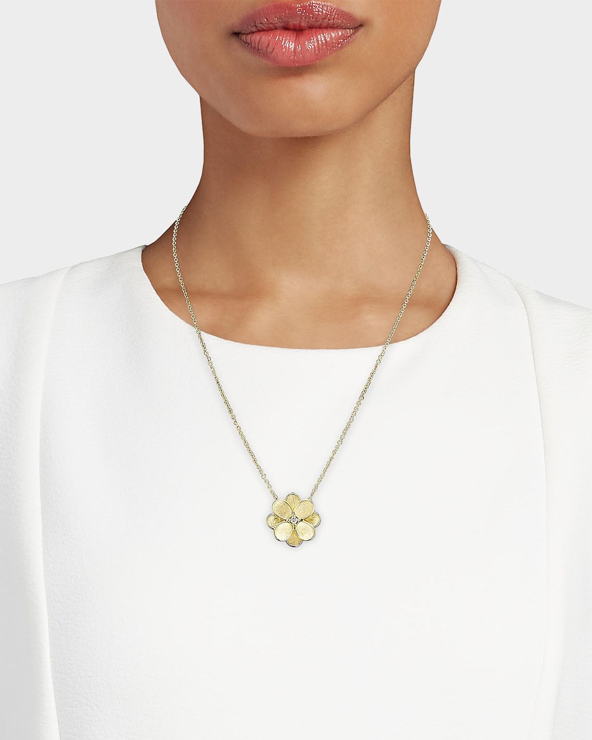 Marco Bicego 18K Gold Diamond Petali Necklace