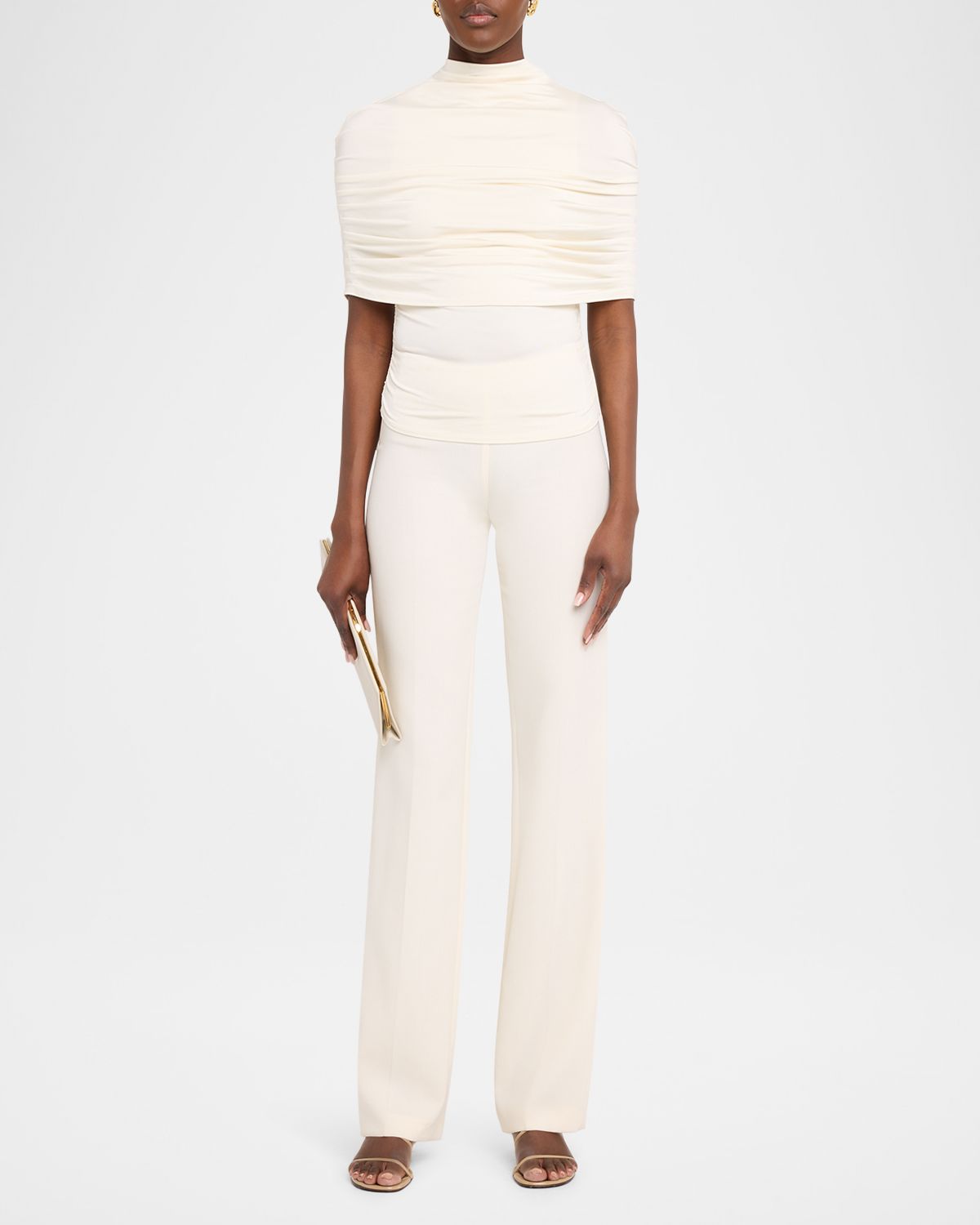 LAPOINTE Mock-Neck Ruched Jersey Top | Thumbnail 5 LAPOINTE Mock-Neck Ruched Jersey Top | Thumbnail 5
