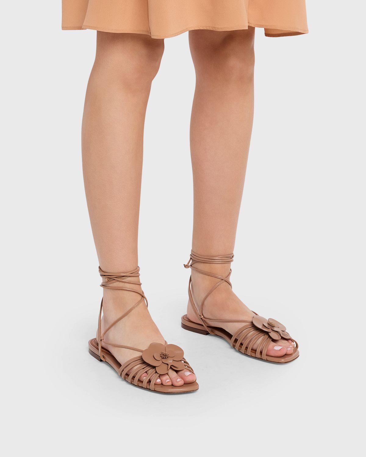Zimmermann Oliver Sun Leather Ankle-Wrap Sandals