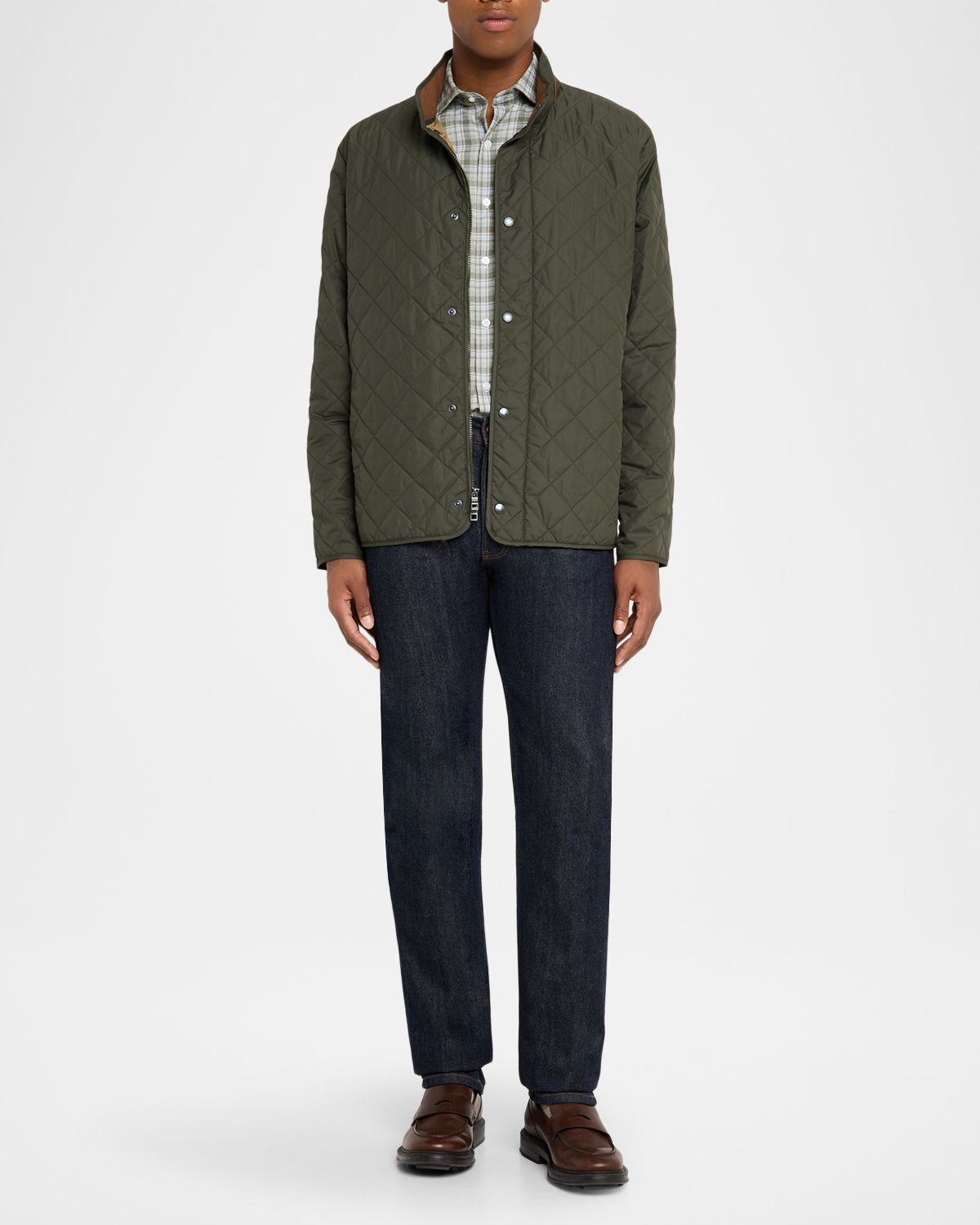 Peter Millar Men 's Suffolk Quilted Stand-Collar Coat | Thumbnail 5 Peter Millar Men 's Suffolk Quilted Stand-Collar Coat | Thumbnail 5