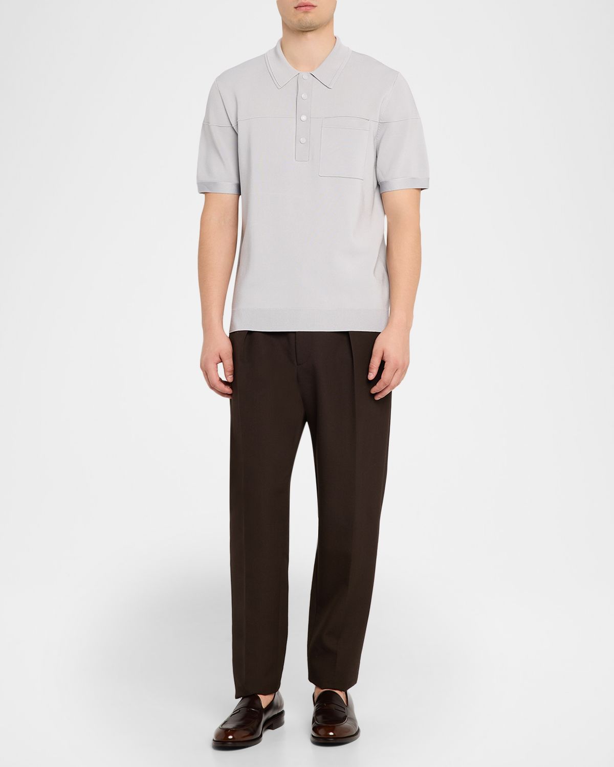 Reiss en 's Snap-Placket Stretch Polo Shirt