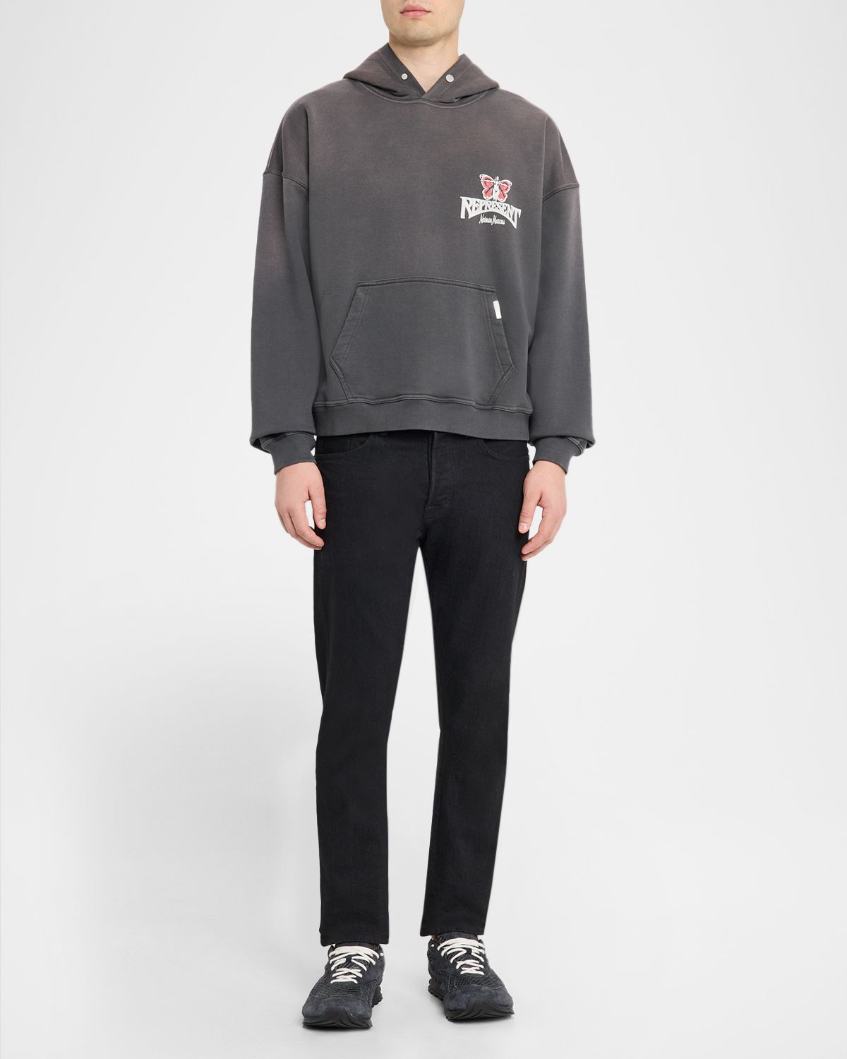 REPRESENT Men 's Butterfly Initial Cotton Boxy-Fit Hoodie