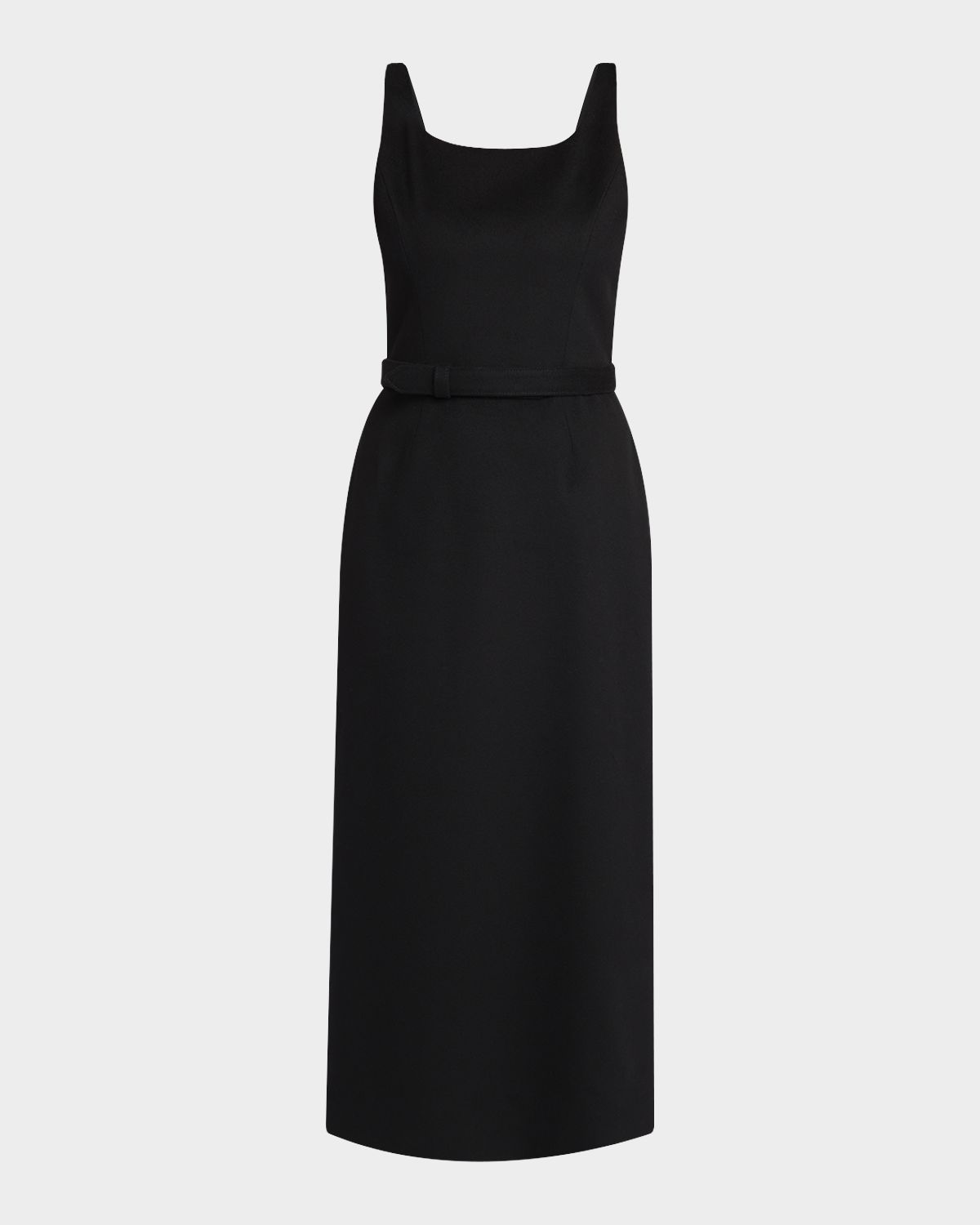 THE ROW Vadira Sleeveless Belted Wool Midi Dress