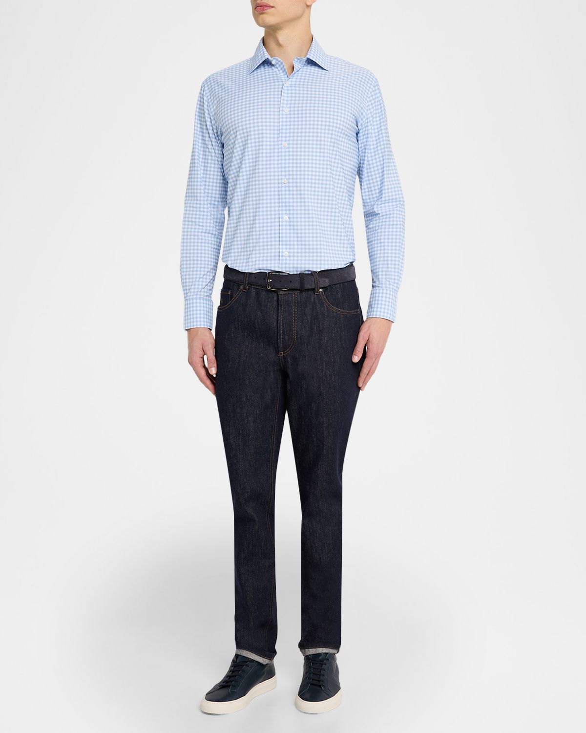 Peter Millar Men 's Lewis Performance Twill Plaid Sport Shirt