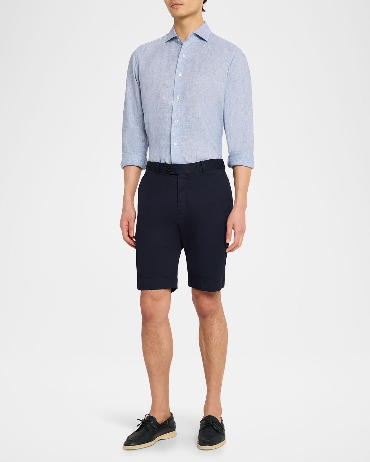 Peter Millar Men 's Astino Lino Check Linen Sport Shirt