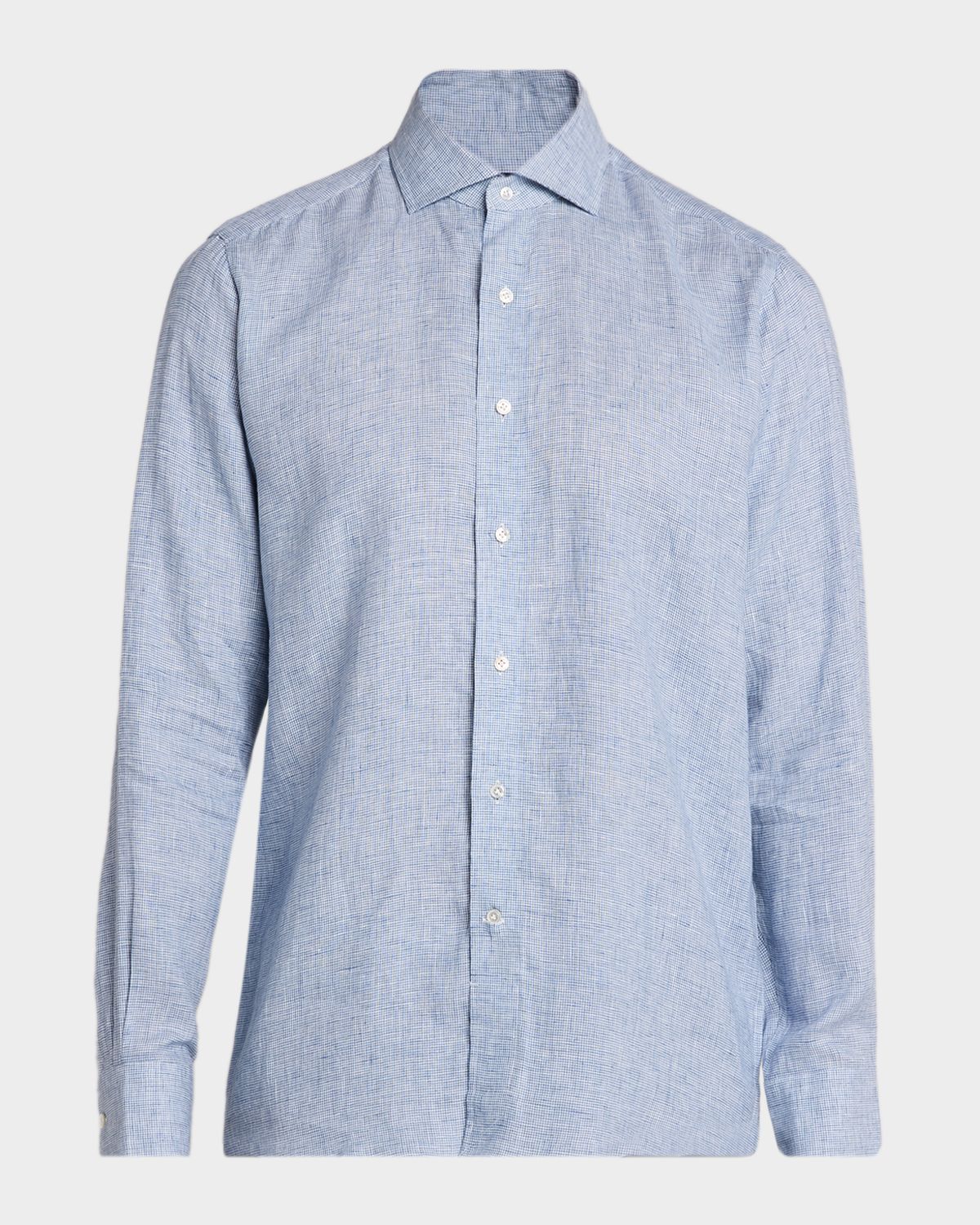 Peter Millar Men 's Astino Lino Check Linen Sport Shirt