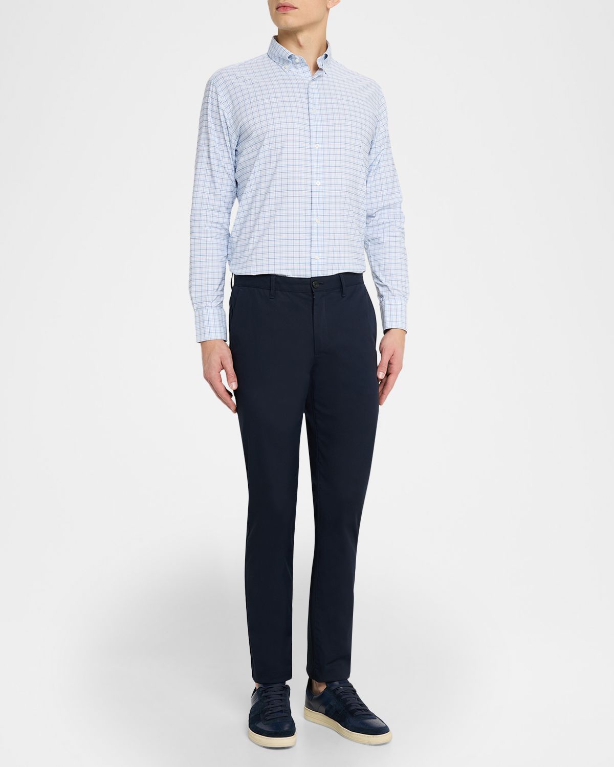 Peter Millar Men 's Casey Performance Twill Plaid Sport Shirt