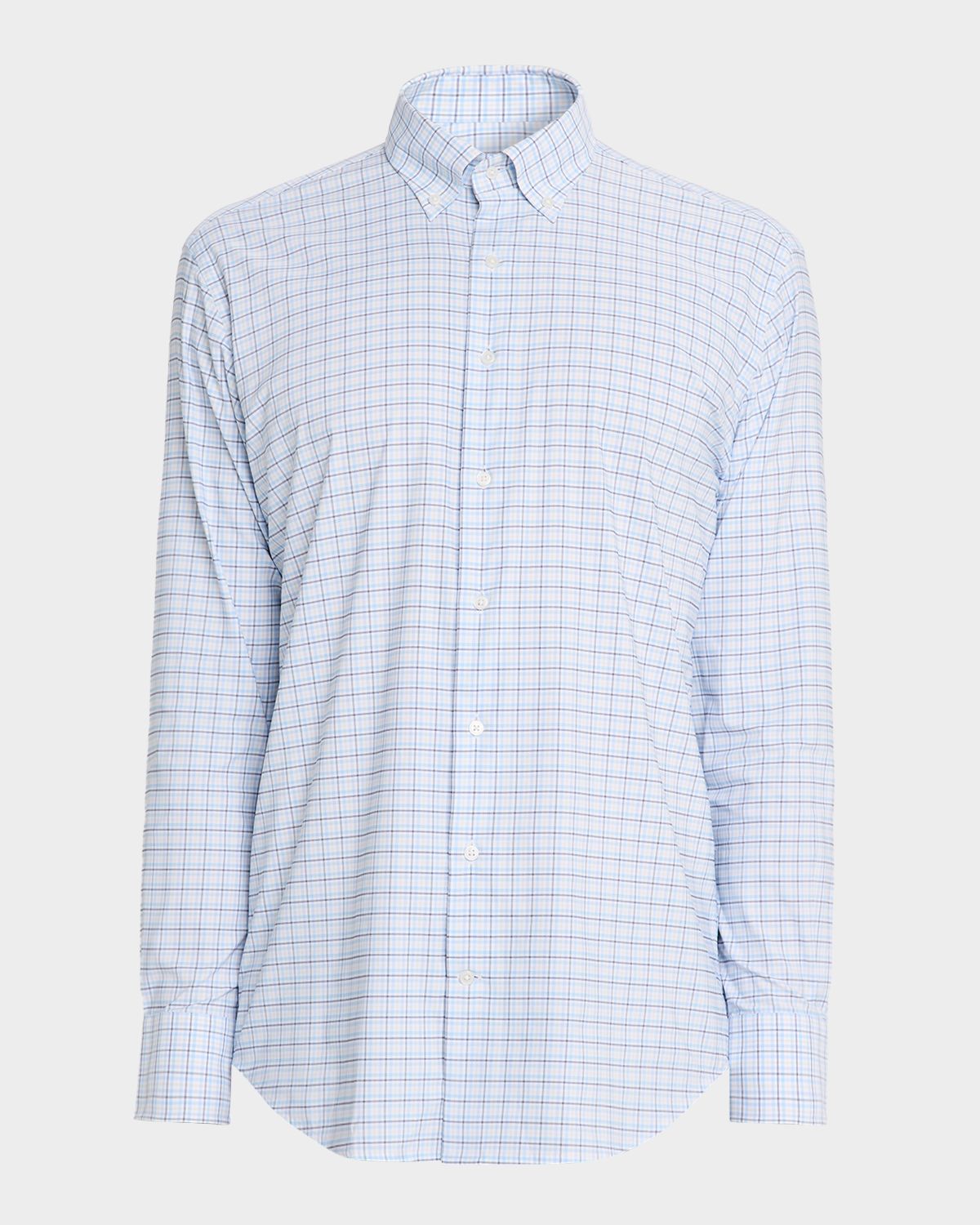 Peter Millar Men 's Casey Performance Twill Plaid Sport Shirt